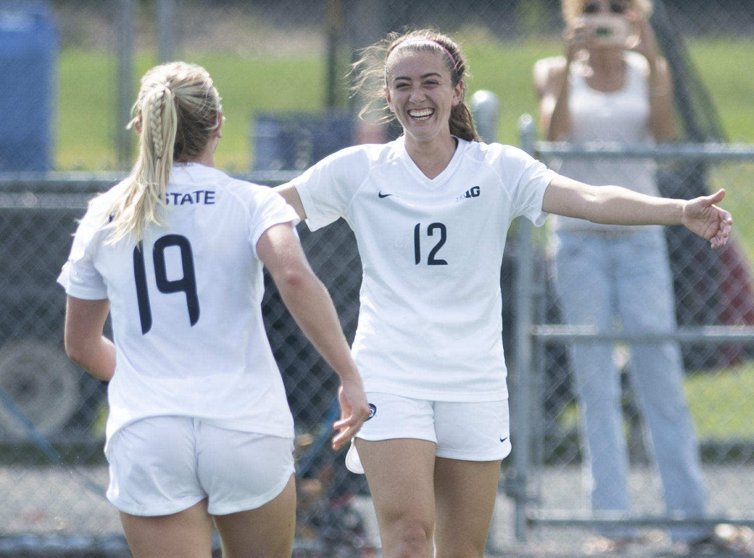Women's soccer vs. Michigan State, Linnehan (12) and Tagliaferri (19)